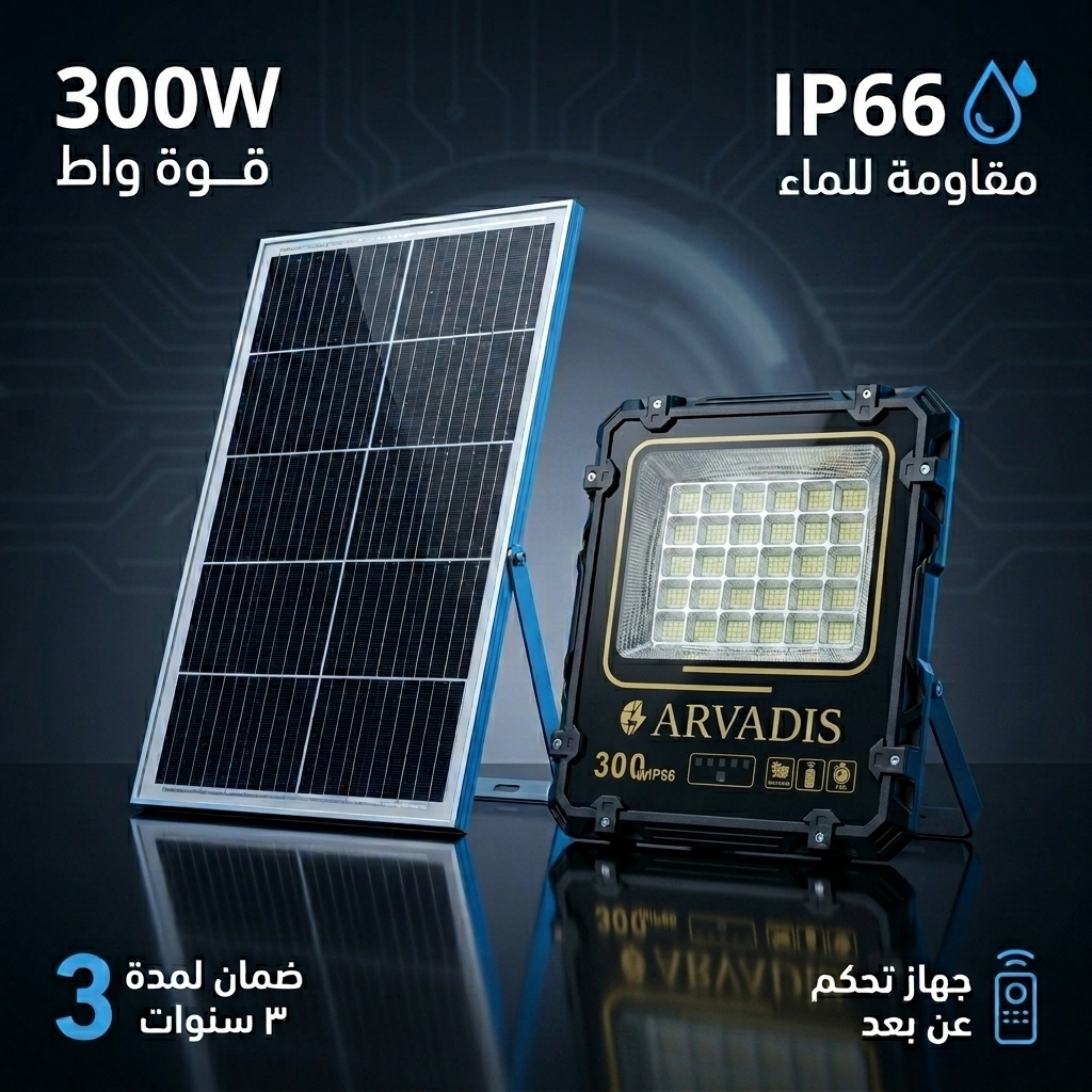 بروجيكتور LED يعمل بالطاقة الشمسية